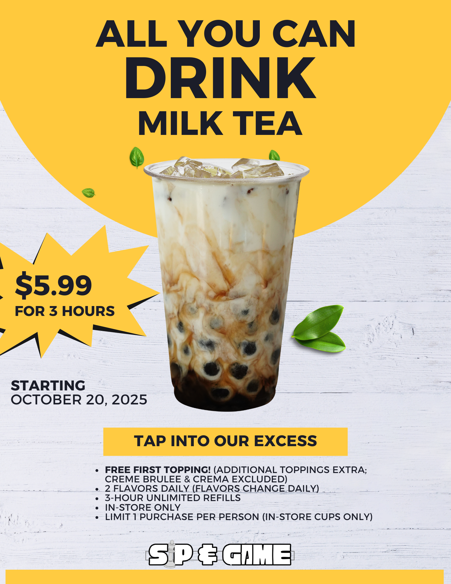 all you can drink promo